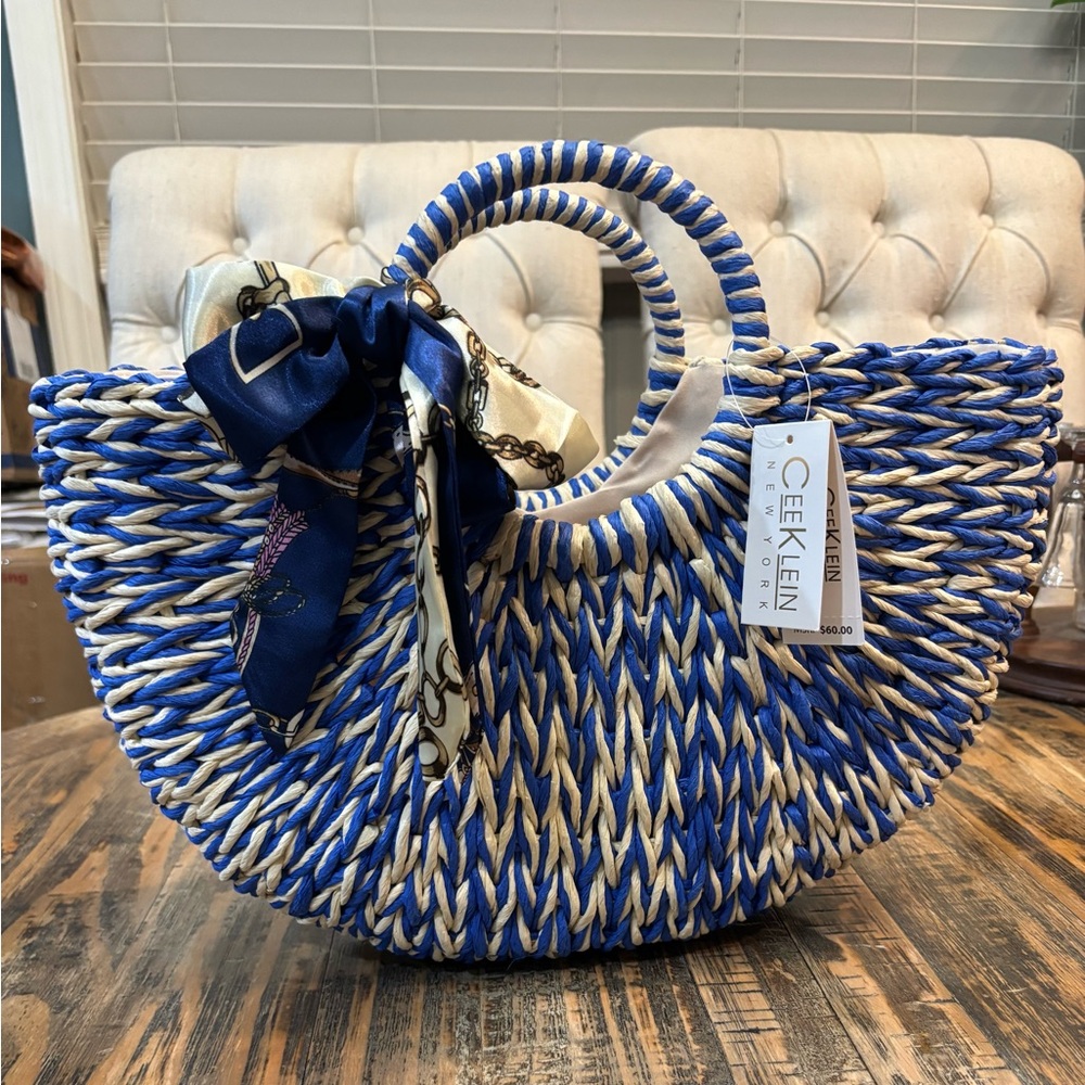 New York CeeKlein Straw Woven Handbag - Picture 13 of 13